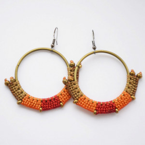 Set cercei rotunzi, model Rainbow, handmade