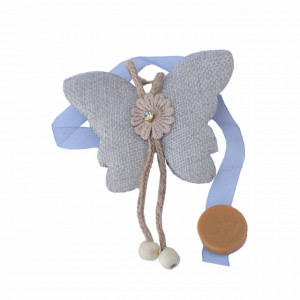 Set cordon de strangere Pufo Butterfly pentru draperie sau perdea cu magnet, 2 buc, gri