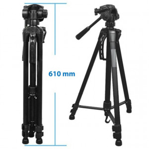 Set Trepied foto telescopic Weifeng WT-3540 universal 61-157 cm si Bagheta telescopica extensibila 13-60 cm pentru prezentari, proiecte sau profesori