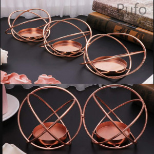Suport decorativ metalic pentru lumanare Pufo Sphere, 7 cm