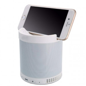 Boxa portabila Bluetooth Wireless, USB, TF Card, port auxiliar si suport pentru telefonul mobil, alb