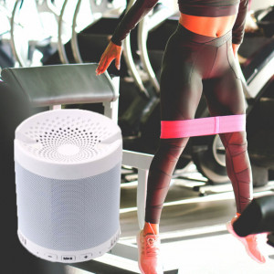 Boxa portabila Bluetooth Wireless, USB, TF Card, port auxiliar si suport pentru telefonul mobil, alb