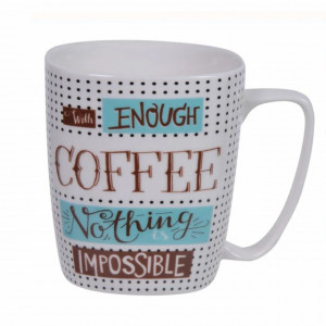 Cana ceramica pentru cafea Enough coffee, impossible, 400 ml