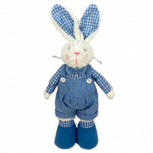 Figurina Iepuras textil de Paste, model Bunny Blue, Pufo, 45 cm