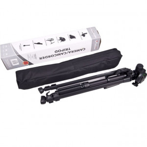 Pachet trepied foto telescopic Weifeng WT-3540 universal 61-157 cm + cutit de vanatoare 30 cm, negru cu teaca