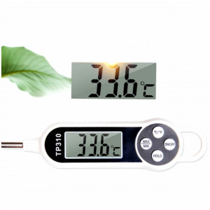 Termometru digital alimentar de insertie cu tija Pufo, afisaj LCD, 4 butoane si oprire automata, interval masurare -50° C - +300° C