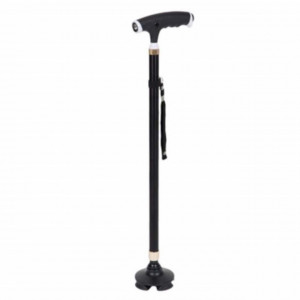 Baston extensibil pentru sprijin cu picioare din aluminiu cu lanterna, 62-97 cm
