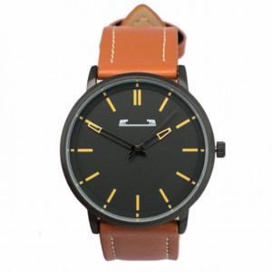 Ceas barbatesc clasic-elegant MATTEO FERARI, model slim, plat, design italian, cadran negru,curea maro