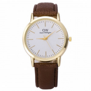 Ceas elegant de dama slim, model clasic, curea maro