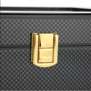 Cutie caseta din lemn pentru depozitare si organizare 10 ceasuri, model Pufo Luxury