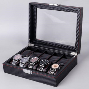 Cutie caseta pentru depozitare si organizare 10 ceasuri, model Pufo Glossy Royal