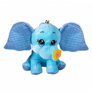 Jucarie de plus Elefantul Pufo, 40 cm, albastru