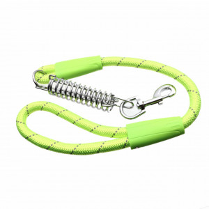Lesa Pufo Confort pentru caini, 90 cm, sistem carabiniera cu vartej si arc, rezistenta, verde fosforescent