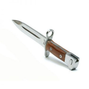 Pachet cutit baioneta inscriptionat AK-47 CCCP 34,5 cm cu teaca + prastie metalica de buzunar cu cauciuc natural, latex, rezistent