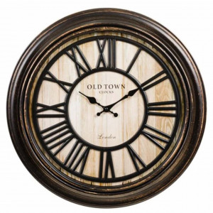 Ceas de perete mare cu cifre romane, model Pufo Old Vintage, 50 cm