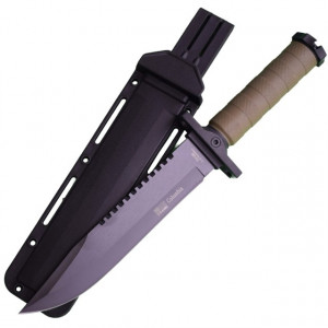 Cutit baioneta 34.5 cm Army Style, maner ergonomic cauciucat, teaca inclusa