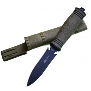 Cutit practic 23 cm Army Style cu lama dubla si varf ascutit, design deosebit, teaca inclusa