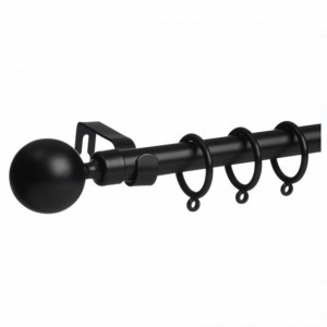 Galerie metalica Pufo Modern Black pentru perdea 110-210 cm, negru