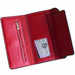 Pachet portofel elegant de dama cu suport detasabil, visiniu + ceas visiniu cu inchizatoare tip bratara