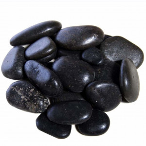Pietre decorative negre, Pufo, cu granulatie medie 3-4 cm, 1 kg
