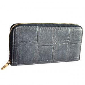 Portofel elegant de dama cu fermoar 20 cm x 10 cm, gri