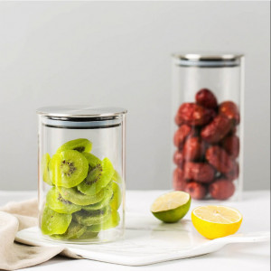 Recipient din sticla borosilicata Pufo Spice pentru zahar, cafea, ceai sau condimente, cu capac ermetic, 500 ml