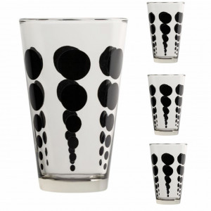 Set 3 pahare Pufo Dot din sticla pentru bauturi, 300 ml