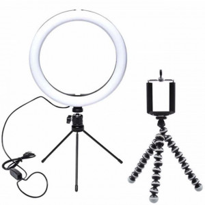 set lampa circulara pentru selfie si trepied pentru telefon