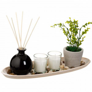 Set suport Pufo Harmony pentru lumanare si bete parfumate, 39 cm