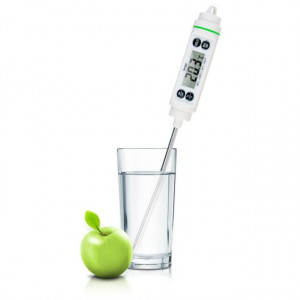 Termometru digital cu sonda pentru bucatarie, lichide, alimente, carne, lactate, prajituri, ceara etc. -50° C - +350° C, model PREMIUM, alb