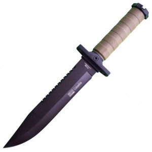 Cutit baioneta 34.5 cm Army Style, maner ergonomic cauciucat, teaca inclusa