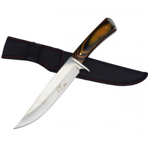 Cutit de vanatoare FULL TANG 31 cm, teaca material textil, model White Wolf