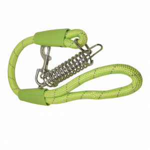 Lesa Pufo Confort pentru caini, 90 cm, sistem carabiniera cu vartej si arc, rezistenta, verde fosforescent