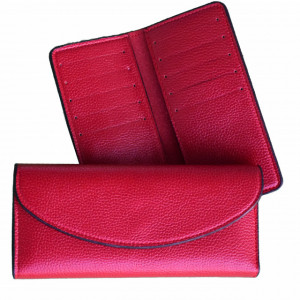 Pachet portofel elegant de dama cu suport detasabil, visiniu + ceas visiniu cu inchizatoare tip bratara