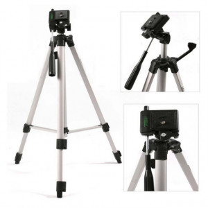 Pachet Trepied foto telescopic Weifeng WF-330A universal 51-134 cm + Trepied flexibil cu suport pentru telefon mobil sau aparat foto, Pufo