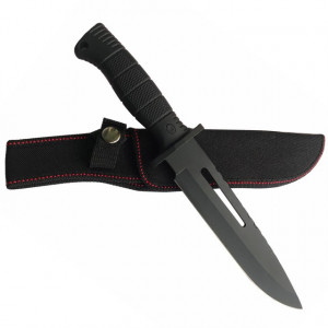 Pachet trepied foto telescopic Weifeng WT-3540 universal 61-157 cm + cutit de vanatoare 30 cm, negru cu teaca