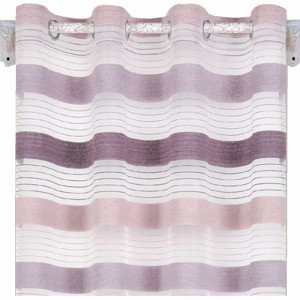 Perdea eleganta Pufo Purple, model cu dungi, 140 x 250 cm, mov