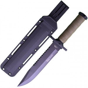 Cutit baioneta 34.5 cm Army Style, maner ergonomic cauciucat, teaca inclusa
