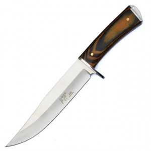 Cutit de vanatoare FULL TANG 31 cm, teaca material textil, model White Wolf