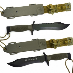 Cutit de vanatoare OSO NEGRO Deer Spirit 30,5 cm + teaca militara verde