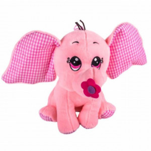 Jucarie de plus Happynky Elephant Pufo, 40 cm, roz