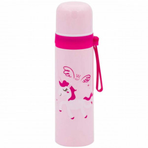Sticla termos metalica Pufo Unicorn pentru bauturi, izoterm, 500 ml