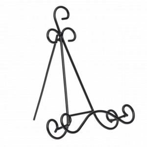 Suport metalic vintage Pufo pentru rame foto, tablouri mici, negru, 20 cm