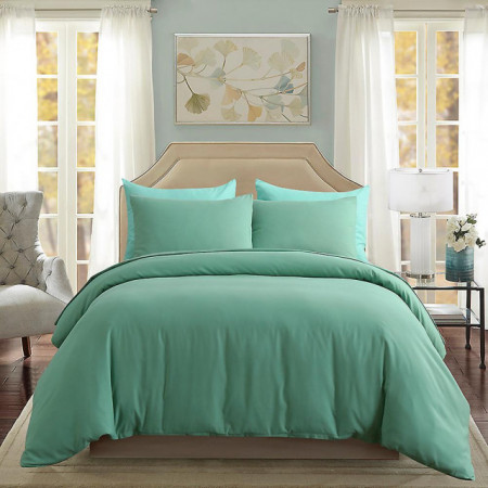 Lenjerie de pat matrimonial Premium Ranforce uni verde