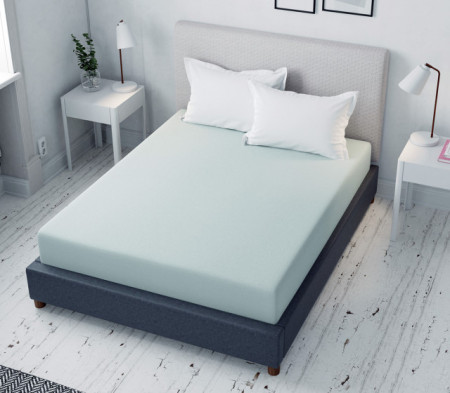 Cearceaf de pat verde cu elastic Evostar tesatura rigida bumbac 100%