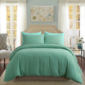 Lenjerie de pat matrimonial Premium Ranforce uni verde