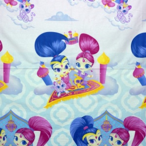 Bumbac ranforce imprimat pentru copii model Shimmer & Shine rola 40m/225cm