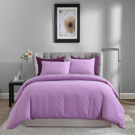 Lenjerie de pat matrimonial Premium Ranforce uni lila