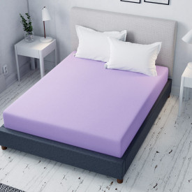 Cearceaf de pat lila cu elastic Evostar tesatura rigida bumbac 100%