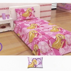Lenjerie de pat copii Princess Disney Heart bumbac satinat